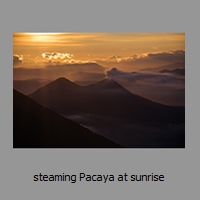 steaming Pacaya at sunrise